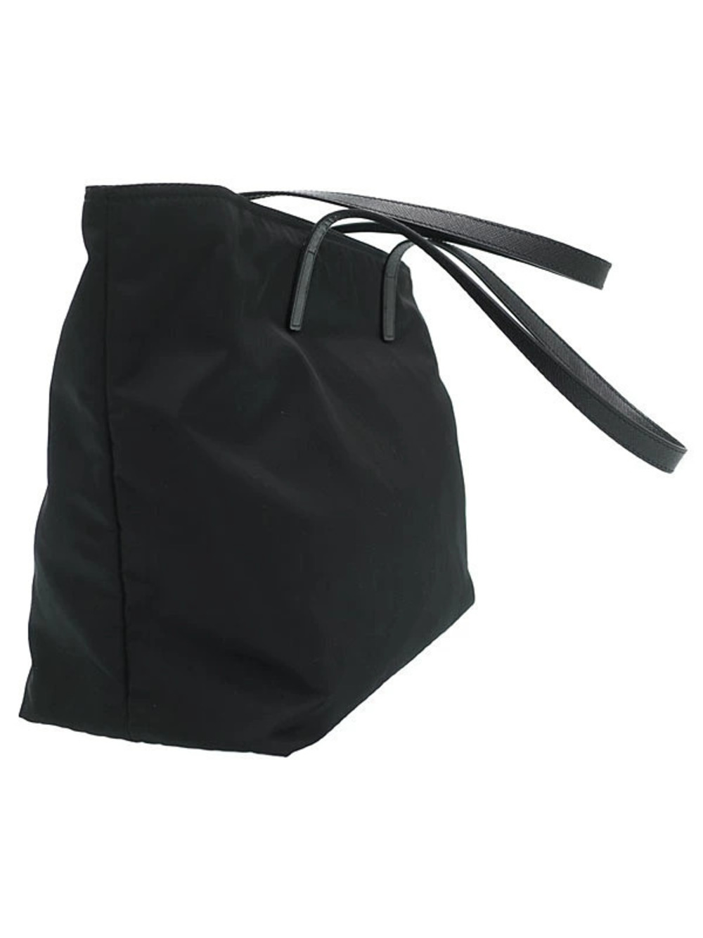 Prada top bag saffiano handles black tote leather
